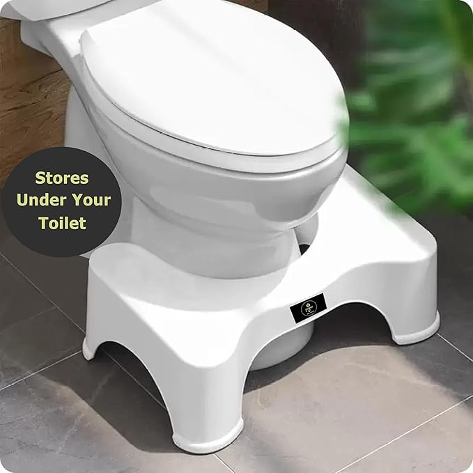 Toilet Foot Stool, Poop Stool Toilet Stool Adult, Poop Foot Stool For Bathroom, Potty Stool Squat For Kids Seniors, Portable Toilet Poop Stool, Upgraded Thickened Sitting Posture Foot Stool (White)
