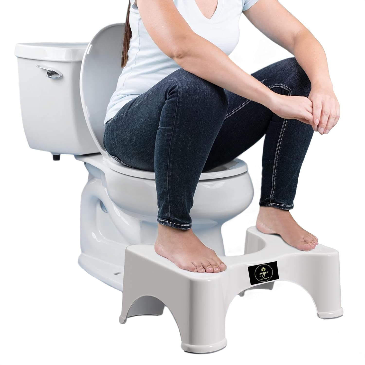 Toilet Foot Stool, Poop Stool Toilet Stool Adult, Poop Foot Stool For Bathroom, Potty Stool Squat For Kids Seniors, Portable Toilet Poop Stool, Upgraded Thickened Sitting Posture Foot Stool (White)
