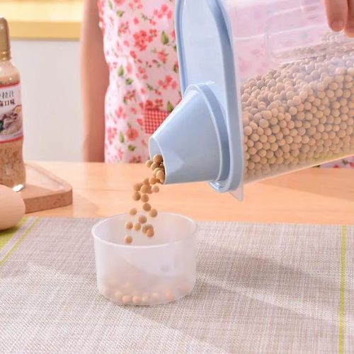 2 litre Cereal Storage Container Measuring Cup Airtight Rice Bucket Grains Storage Jar Cereal Keeper for Oats Sugar Beans Nut Waterproof - 5 pieces