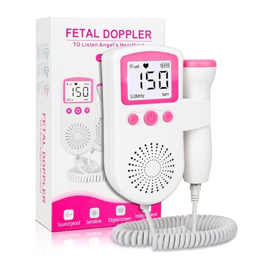 Portable Fetal Doppler Fetal Heart Rate Monitor Home Baby Fetal Heart Doppler Monitor for Pregnancy
