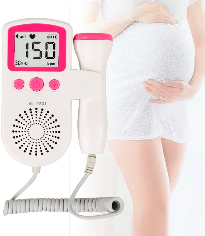 Portable Fetal Doppler Fetal Heart Rate Monitor Home Baby Fetal Heart Doppler Monitor for Pregnancy