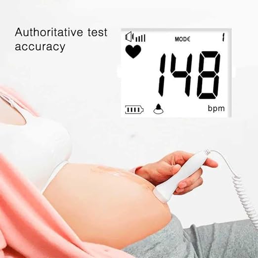 Portable Fetal Doppler Fetal Heart Rate Monitor Home Baby Fetal Heart Doppler Monitor for Pregnancy