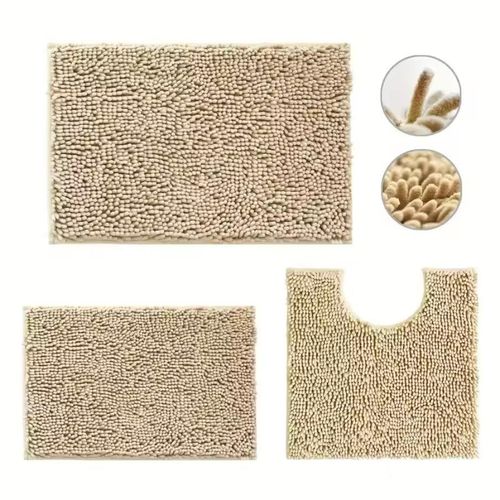 Bathroom Rugs Sets 3 Piece Non Slip,Bath Rugs with PVC Backing Bath Carpet,Bathroom Rug Washable,Absorbent,Plush Carpet Mats,Bath Mats for Bedroom, Kitchen,Tub,Home Decor