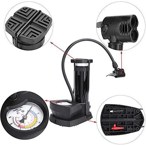 Bike Pump Mini Portable Bicycle Foot Pump With Pressure Gauge Bike Tire Air Pump With Gas Ball Needle For All Bike