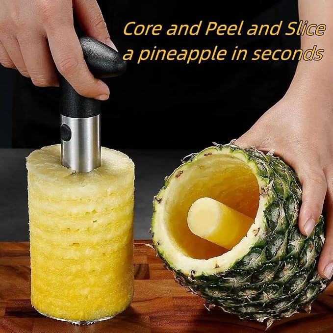 Pineapple Corer and Slicer Tool, Premium Pineapple Cutter and Corer, Stainless Steel Pineapple Peeler- [Reinforced sharp blades -Upgraded material-Easy to Use/Clean]- 2 pieces