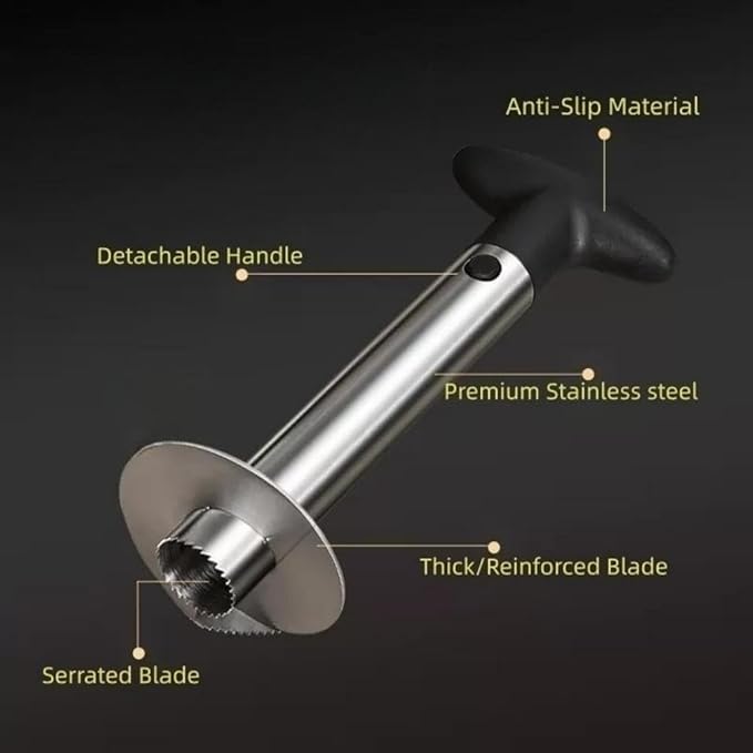 Pineapple Corer and Slicer Tool, Premium Pineapple Cutter and Corer, Stainless Steel Pineapple Peeler- [Reinforced sharp blades -Upgraded material-Easy to Use/Clean]- 2 pieces