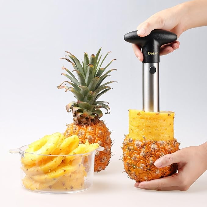 Pineapple Corer and Slicer Tool, Premium Pineapple Cutter and Corer, Stainless Steel Pineapple Peeler- [Reinforced sharp blades -Upgraded material-Easy to Use/Clean]- 2 pieces
