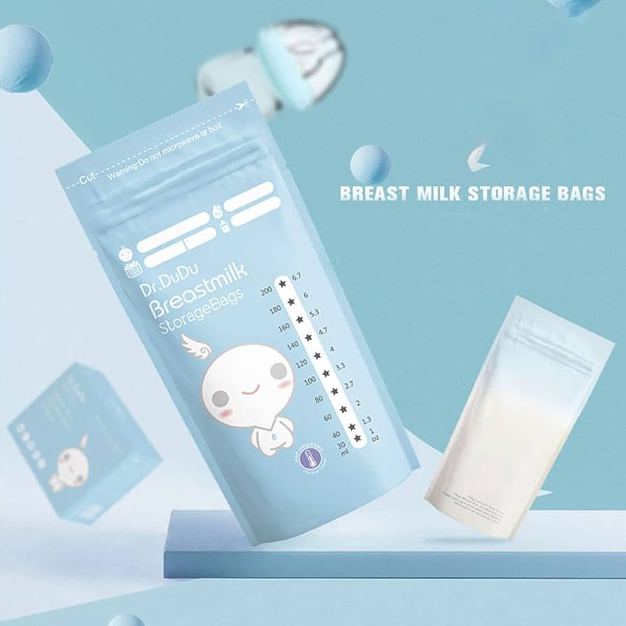 30pcs Breast Milk Storage Bags, 200ml, (BPA-Free, Secure Double-Zipper, Pre-sterilised)
