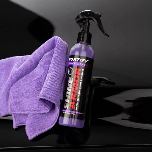 SHINE ARMOR Fortify Quick Coat High Performance Ceramic Coating, Car Wax Spray, Hydrophobic Top Coat Polish And Polymer Paint Sealant Protection For Vehicle Leather Seat, Tires, Bumpers