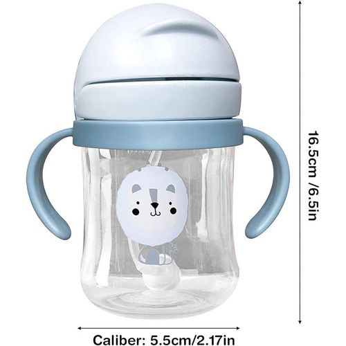 Toddler Sippy Cups, 250ml Kid Weighted Straw Cup With Handle, Leak-Proof Straw Sippy Cup For Baby, Slide , Eco-Friendly Sippy Cup With Straw, Training Cup For Drinking Water - 2 Pack