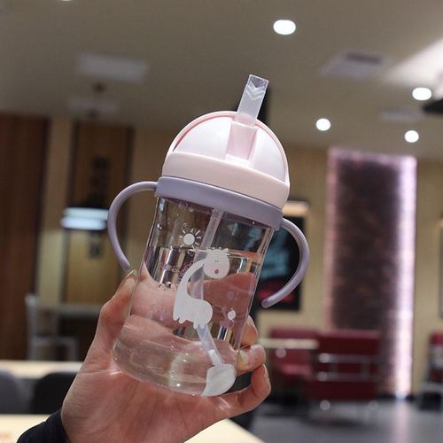 Toddler Sippy Cups, 250ml Kid Weighted Straw Cup With Handle, Leak-Proof Straw Sippy Cup For Baby, Slide , Eco-Friendly Sippy Cup With Straw, Training Cup For Drinking Water - 2 Pack