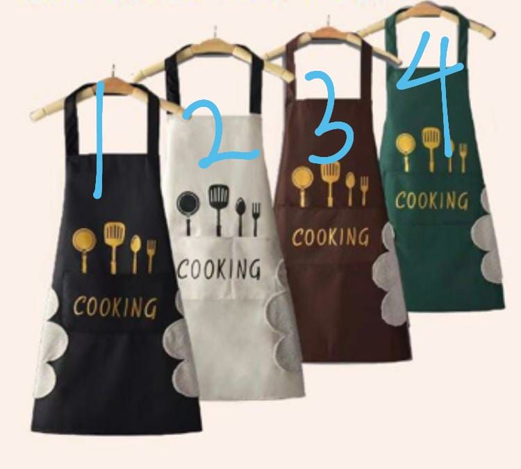 2 Pieces Kitchen Apron with adjustable straps,Water-drop Resistant with middle Pocket Cooking Bib Aprons for Women Men Chef