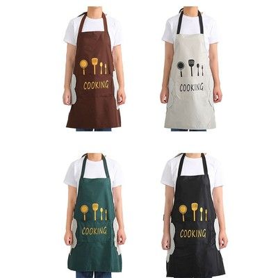2 Pieces Kitchen Apron with adjustable straps,Water-drop Resistant with middle Pocket Cooking Bib Aprons for Women Men Chef