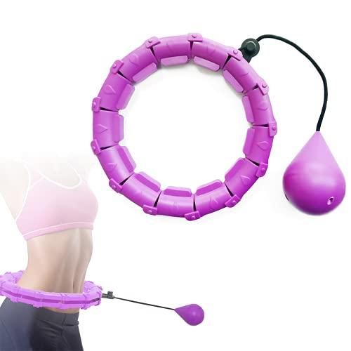Weighted Hula Hoop 24 Detachable Knots Adjustable With Auto-Spinning Hoop, Abdomen Fitness Weight Loss Massage, Suitable For Adults And Kids Exercising
