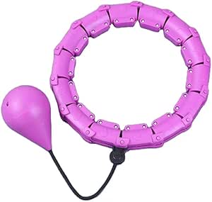 Weighted Hula Hoop 24 Detachable Knots Adjustable With Auto-Spinning Hoop, Abdomen Fitness Weight Loss Massage, Suitable For Adults And Kids Exercising