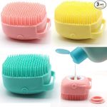 Body Scrubber with Soap Dispenser for Shower, 2 Pack Silicone Exfoliating Brushes, Soft Body Exfoliator, Bath Loofah for Babies, Kids, Women, Men and Pets - 2pieces