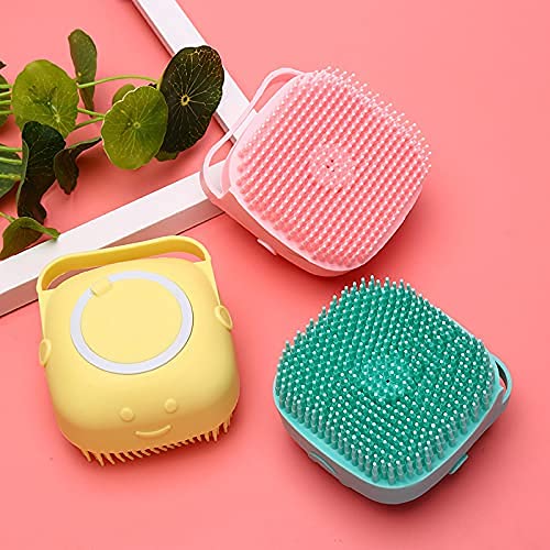 Body Scrubber with Soap Dispenser for Shower, 2 Pack Silicone Exfoliating Brushes, Soft Body Exfoliator, Bath Loofah for Babies, Kids, Women, Men and Pets - 2pieces