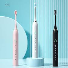 Sonic Electric Toothbrush, IPX7 Waterproof, Powerful Rechargeable with 4 Replaceable Heads, 6 Cleaning Modes, Advanced Gum Care & Plaque Removal - Black, kid, Youth, Adults,