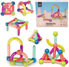 Magnetic Sticks 64 pcs Building Blocks for Kids, Magnetic Toys for Kids Girls Boys-3+ Years Magnetic Sticks with Balls Sticks Game Set Toddlers Educational Toys Multicolor