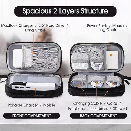 Electronic Organizer Pouch Bag, Travel Cable Organizer Bag Pouch Portable Electronic Phone Accessories Storage Multifunctional Case For Cable, Cord, Charger, Hard Drive, Earphone
