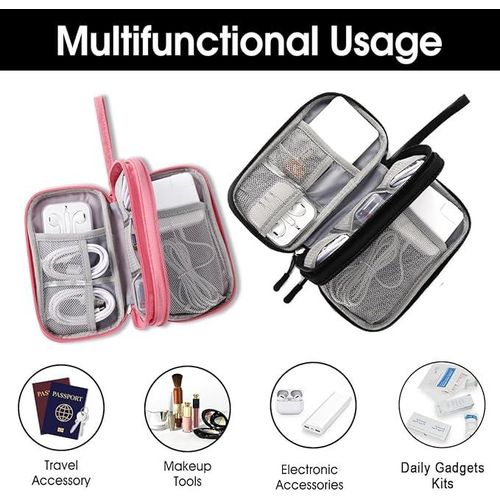 Electronic Organizer Pouch Bag, Travel Cable Organizer Bag Pouch Portable Electronic Phone Accessories Storage Multifunctional Case For Cable, Cord, Charger, Hard Drive, Earphone