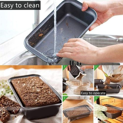 28 cm LOAF Pan Bread Pan Loaf Pans for Baking Bread, Black Nonstick Bread Pan Mold - 3 PIECES