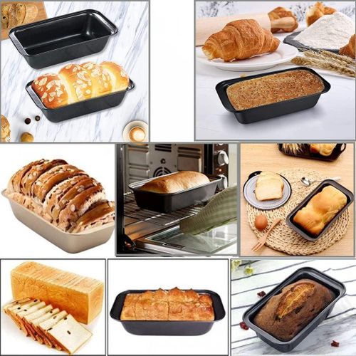 28 cm LOAF Pan Bread Pan Loaf Pans for Baking Bread, Black Nonstick Bread Pan Mold - 3 PIECES