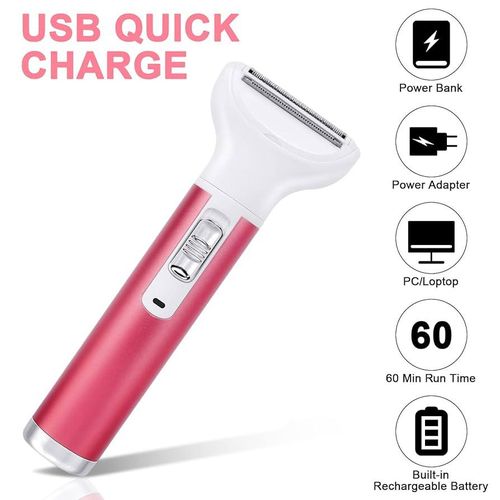 Electric Razor for Women,5 in 1 Women Electric Shaver, Body Hair Remover Epilator Bikini Trimmer Grooming Kit