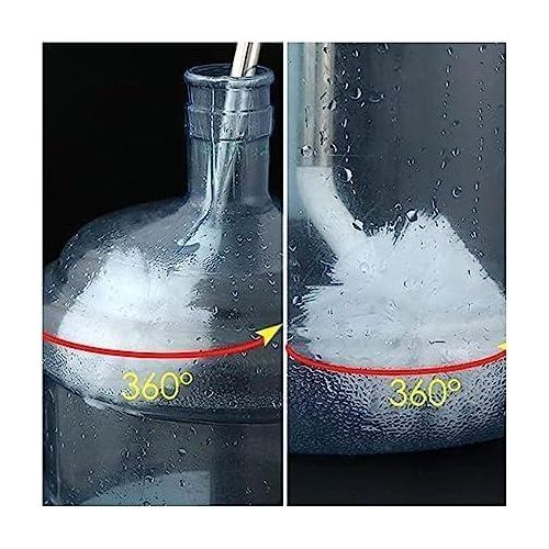 Jar Bottle Cleaning Brush L Shape Gallon Bottle Long Handle Stainless Steel and Nylon Bristles Scrubbing Bendable Replaceable Brush Head Bottle Can Container Cleaning Brush (Pack of 2)