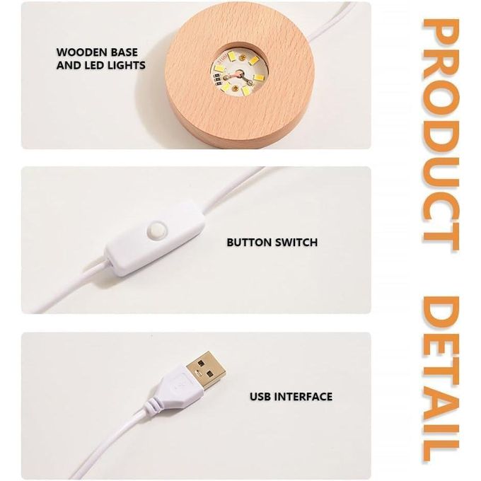 3D Earth Crystal LED Ball Night Lamp Warm Light - Compact USB Wall Charger Output 1 For Birthday Christmas Astronomy Space Gifts For Boys Girls (Crystal Earth