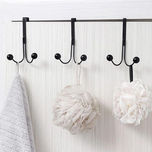 3 pieces Over The Door Hooks for Clothes, Metal Over The Door Hanger 2 Hooks Over Door Hooks for Hanging Coat/Bag/Robe/Hat/Scarf