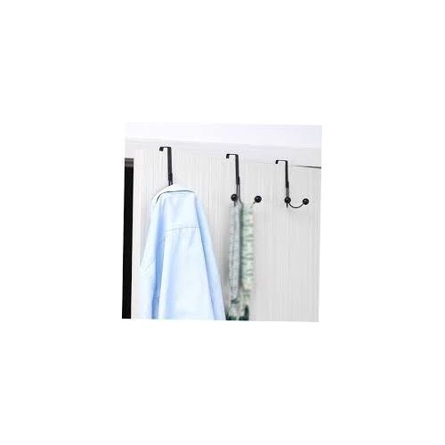 3 pieces Over The Door Hooks for Clothes, Metal Over The Door Hanger 2 Hooks Over Door Hooks for Hanging Coat/Bag/Robe/Hat/Scarf