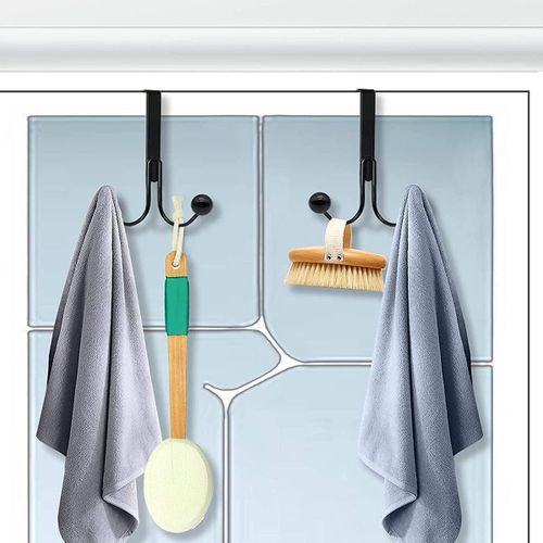 3 pieces Over The Door Hooks for Clothes, Metal Over The Door Hanger 2 Hooks Over Door Hooks for Hanging Coat/Bag/Robe/Hat/Scarf