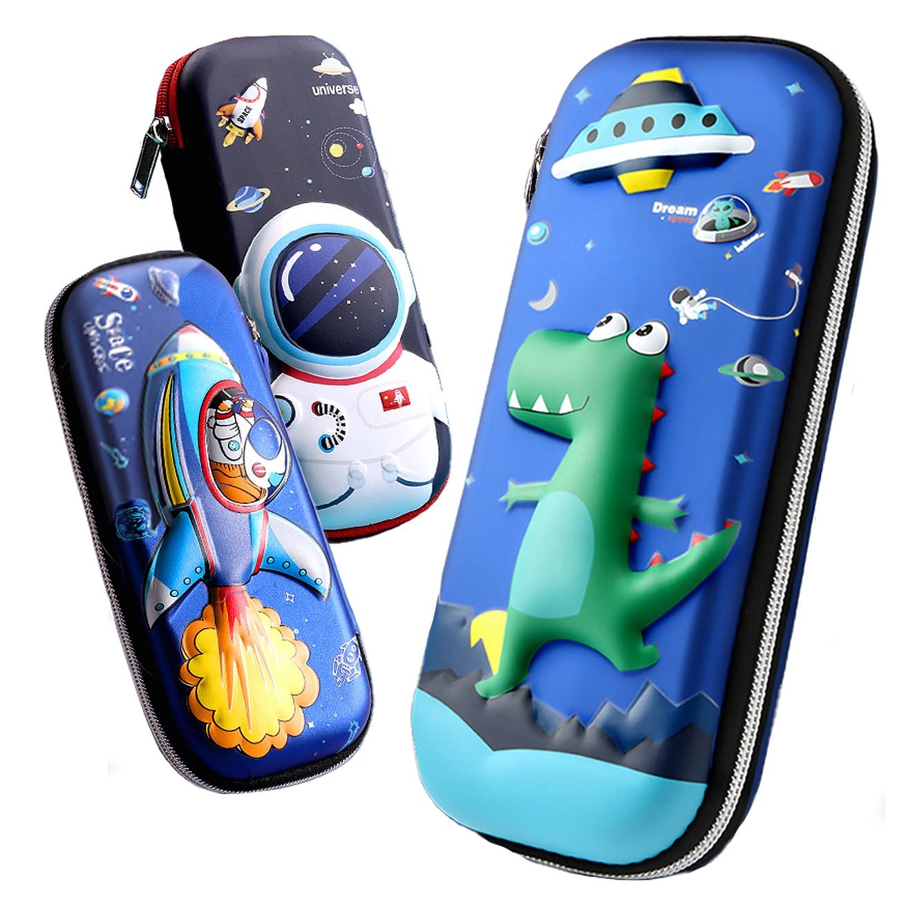 3 pieces Pencil Case for Boys 3D EVA Cartoon Storage Pouch Pen Holder for School Kids Large-Capacity Storage Box Children's Student Gift Stationery Box