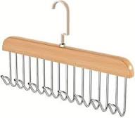 3 pieces Wardrobe Belt Holder, 3 Pieces Wooden Clothes Hangers with 8 Hooks, 360 Degree Rotating Tie Bracket, Non-Slip Organiser for Belts, Scarves, Storage Solution