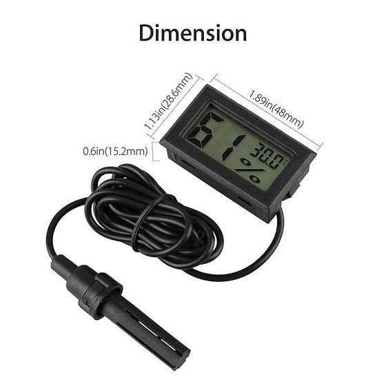 Thermometer Hygrometer LCD Display Temperature Humidity Measure Monitor for Indoor Digital Hygrometer with Probe
