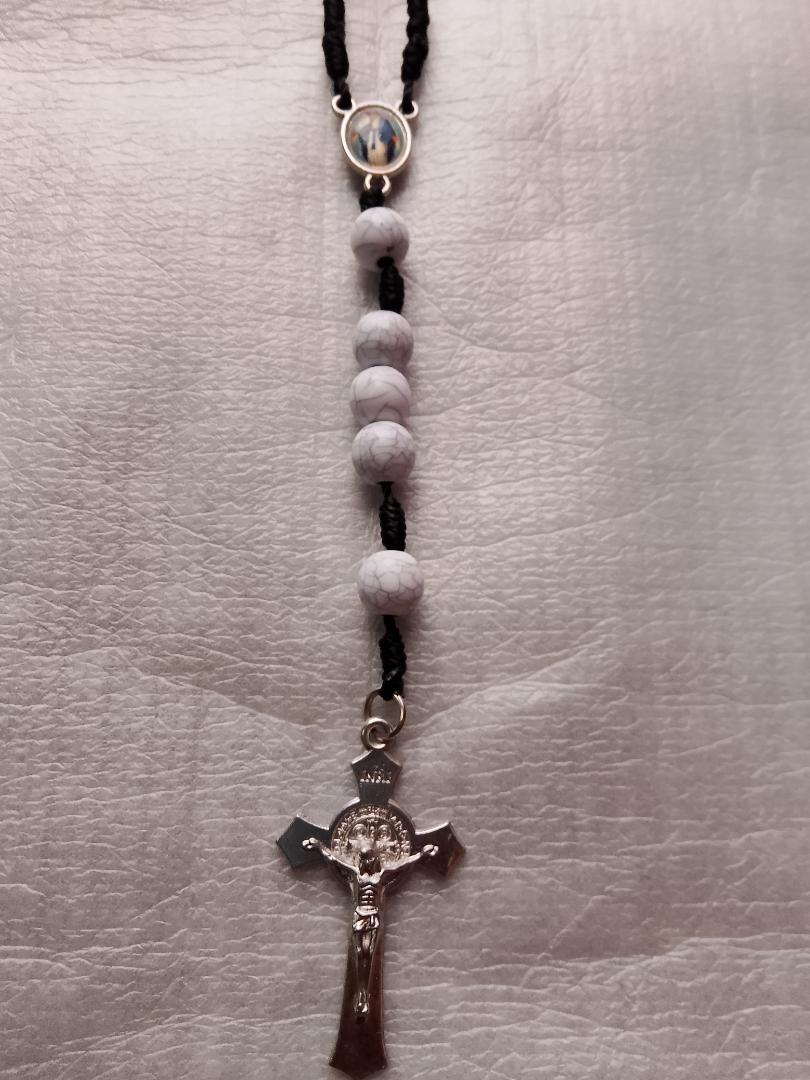 Catholic Rosary (Speckled White).... Beautiful smart rosary for everday wear. Outdoor rosary