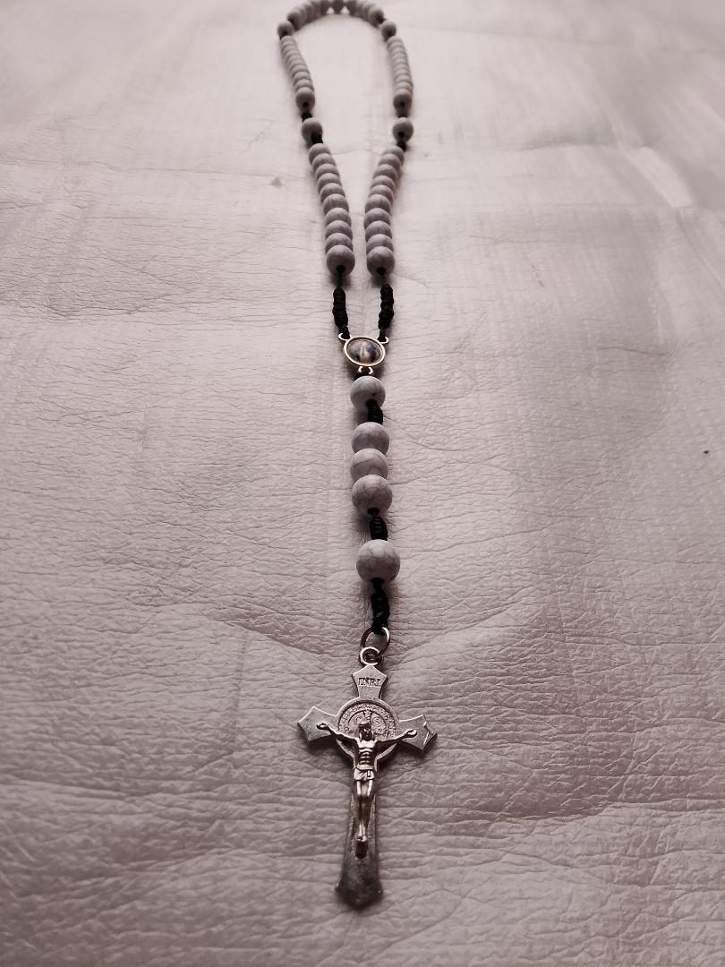 Catholic Rosary (Speckled White).... Beautiful smart rosary for everday wear. Outdoor rosary