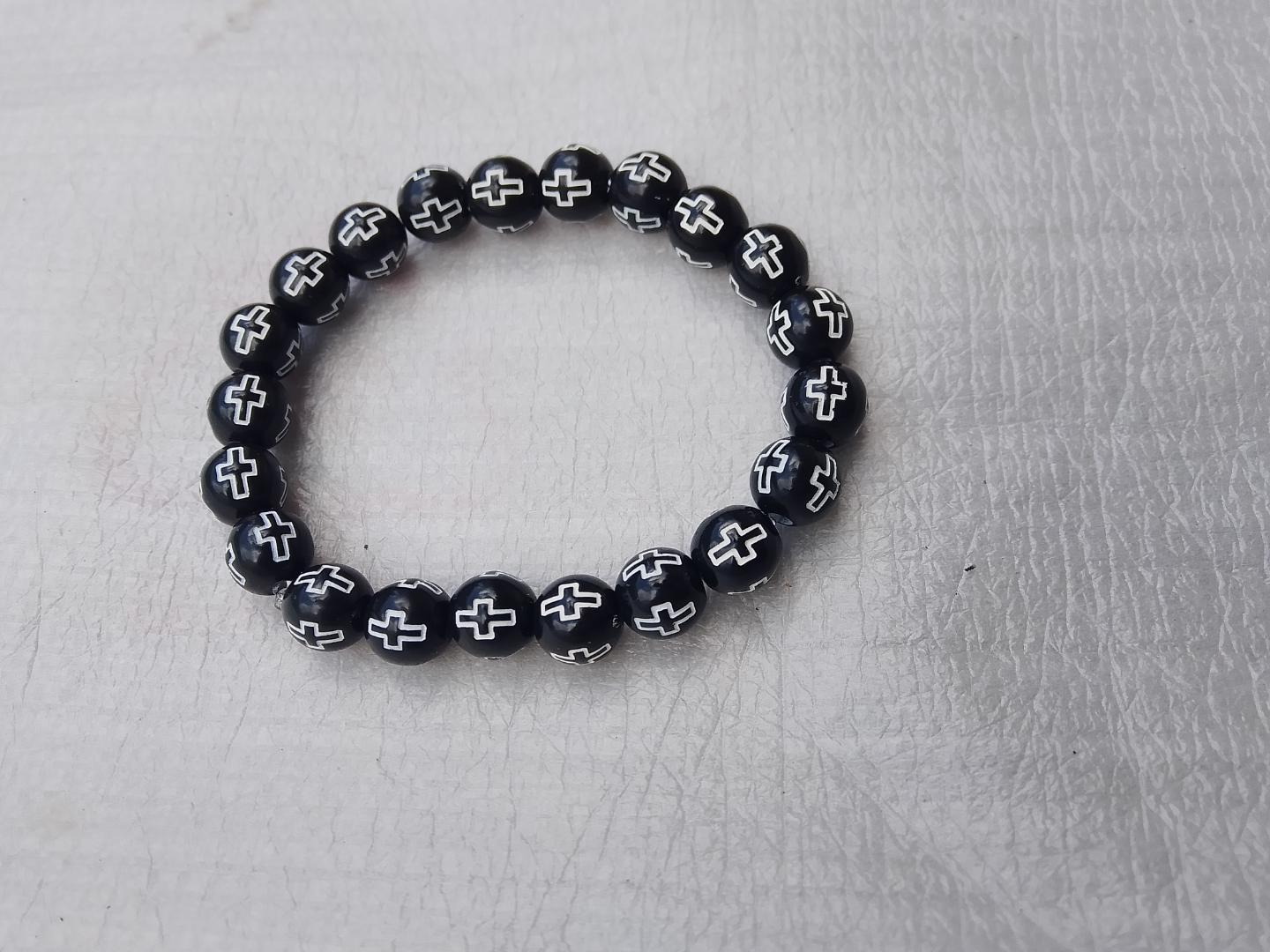 Black cross➕ Catholic rosary 🎁Gift bracelet Beautiful smart rosary for everday wear. Outdoor rosary