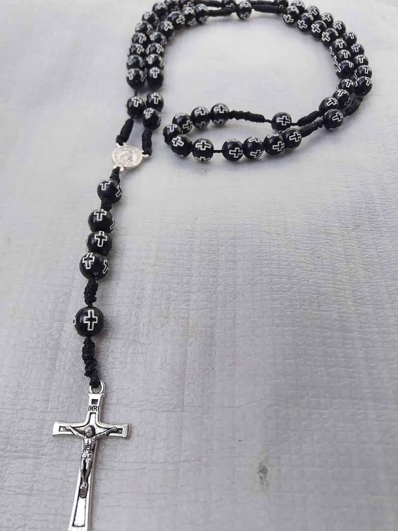 Black cross➕ Catholic rosary 🎁Gift bracelet Beautiful smart rosary for everday wear. Outdoor rosary