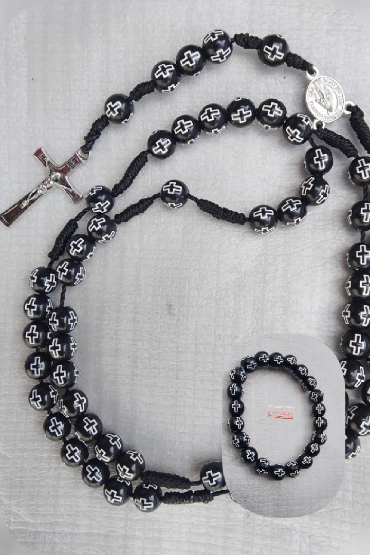 Black cross➕ Catholic rosary 🎁Gift bracelet Beautiful smart rosary for everday wear. Outdoor rosary