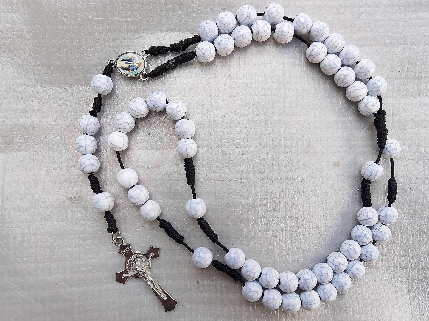 Catholic Rosary (Speckled White).... Beautiful smart rosary for everday wear. Outdoor rosary