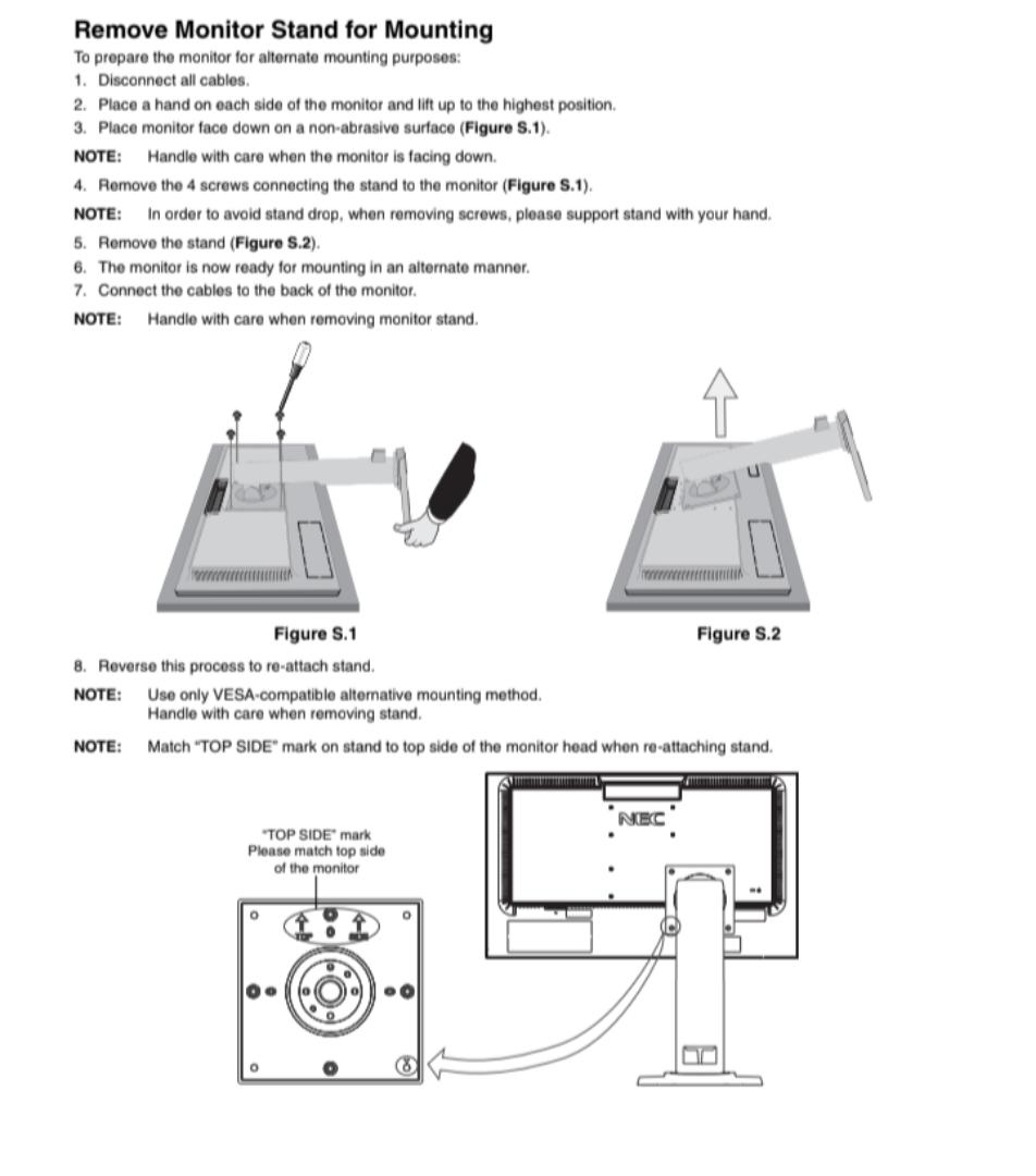 Nec Multisync 24inch Monitor ➕ VGA cable , Standard Industry professional screen, Vga and display port compatible