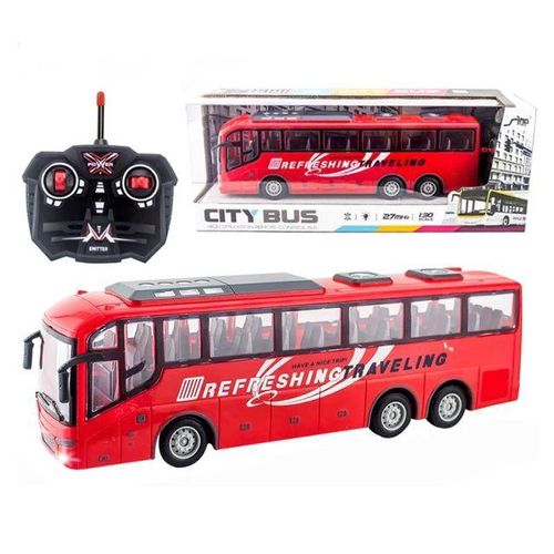 ***🌿🌽PROMOTION SALE 🌟 💯 Remote Control Bus Toy Car With Lights Tour Bus School City Model This large school bus toy with every detailed design, its attractive color, smooth edge,