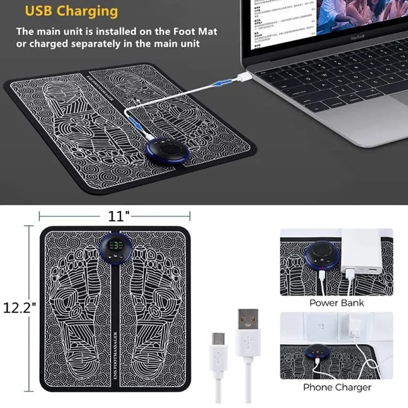NEW ARRIVALS 🎊 😄 EMS Foot Massager,Folding Portable Feet Massage Machine,Electronic Muscle Stimulatior Massage Mat USB Rechargeable