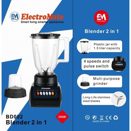 🥑🤯NEW ARRIVALS JUST FOR YOU FROM KILLIMALL 💯 🎉 ElectroMate Electronic 2 In 1 Blender A compact and versatile 2-in-1 kitchen appliance designed to handle both blending and grinding