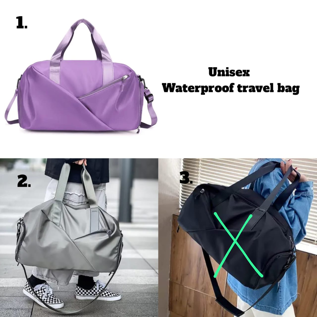 🌿🌽WALK IN STYLE 🤑 ❗ Fancy Unisex Duffel bag original gym bag travel bag weekend duffel bag with a shoulder strap This Duffle bag is made of Durable Fabric material. the Closure is Two way zipper,