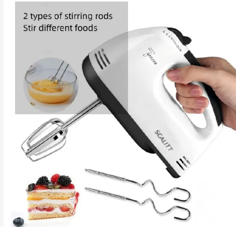 Hand Mixer Whisk Egg Beater Food Stirrer Grinder Blender Kitchenware Kitchen Tools Utensils Cooking Machine Cookware White