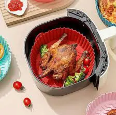 Washable Air Fryer Silicon reusable airfryer liner non-stick baking tray pot basket baking pan mats replacement
