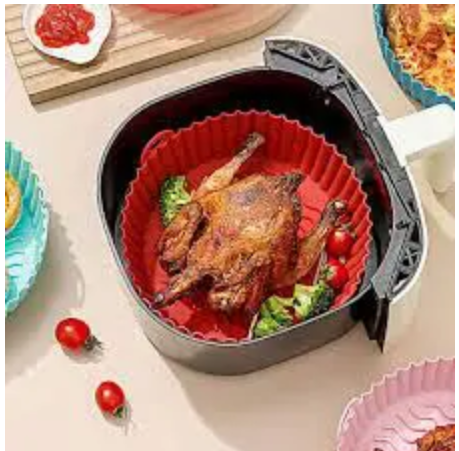 Washable Air Fryer Silicon reusable airfryer liner non-stick baking tray pot basket baking pan mats replacement